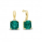 Kolczyki srebrne pozłacane Londra crystals Emerald