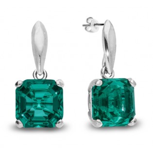 Kolczyki srebrne Londra crystals Emerald