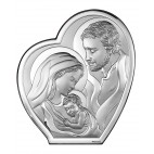 Obrazek srebrny Święta Rodzina w sercu 16,5 cm*17,2 cm