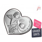 Obrazek srebrny Aniołek czuwający nad dzieciątkiem 16*14 cm