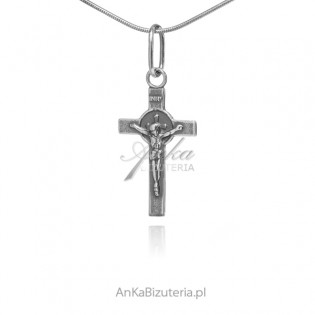 Krzyżyk srebrny Św. Benedykta