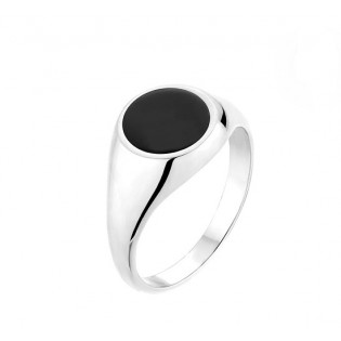 Sygnet - pierścionek srebrny z czarnym onyksem