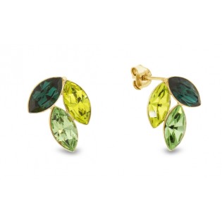 Kolczykiz pozłacanego srebra próby 925 oraz ekskluzywnych kryształów w kolorach Emerald, Peridot i Citrus Green.
