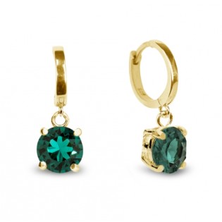 Kolczyki z pozłacanego srebra próby 925 oraz austriackich kryształów w kolorze Emerald.