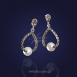 Biżuteria srebrna - Srebrne kolczyki z markazytami i perłami.