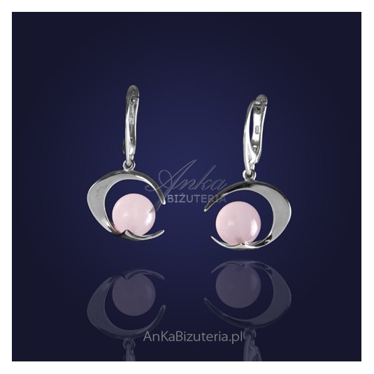 Srebrna Biżuteria - Kolczyki srebrne w perfekcyjnym połączeniu z kwarcem różowym.