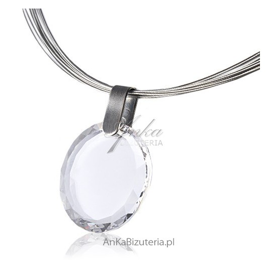 Michelle -biżuteria artystyczna- srebrny naszyjnik z kryształem Swarovski