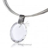 Michelle -biżuteria artystyczna- srebrny naszyjnik z kryształem Swarovski