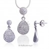 Piękna biżuteria srebrna rodowana z cyrkoniami osadzanymi jak brylanty.