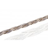 Srebrno-złoty łańcuszek zapleciony warkocz -srebro rodowane z 14k złotem i diamentowane 45 cm i 50 cm