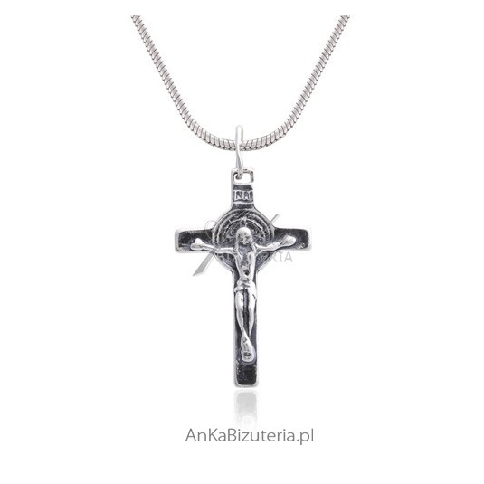 Krzyż Św. Benedykta - Srebrny krzyżyk